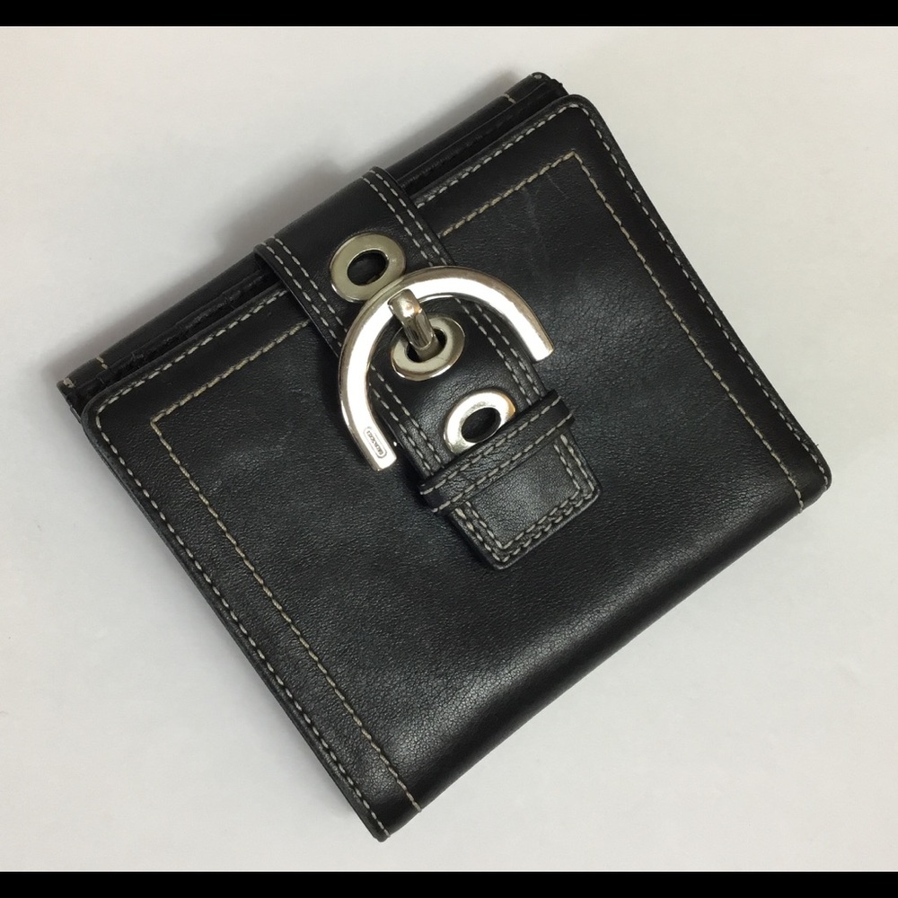 COACH Tri-Fold Leather Wallet Unisex - Picture 1 of 5